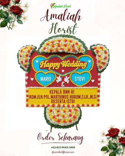 Karangan Papan Bunga Pernikahan di Kapundutan